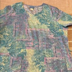 Barco Uniforms Pastel Floral Scrub Top